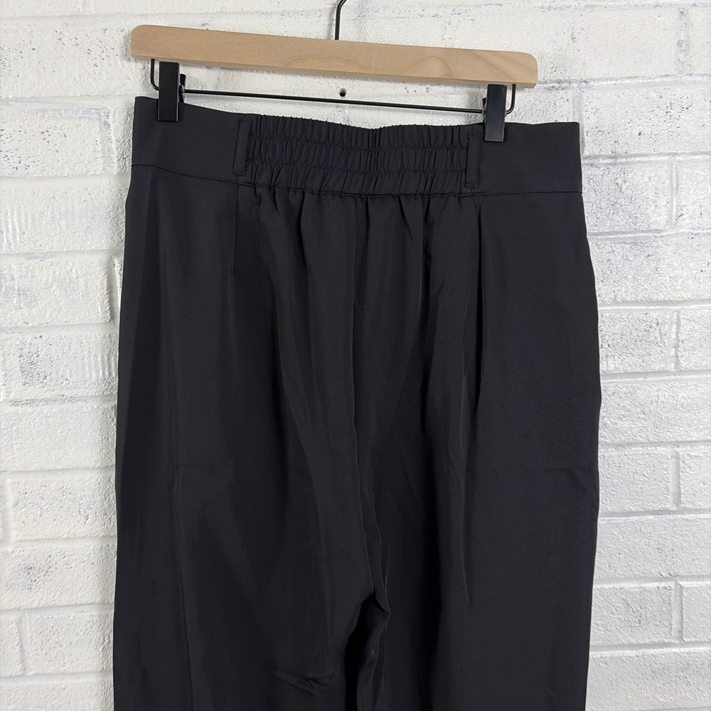 Halara Pants Womens Petite L Black Pleated Wide Leg Pockets Career - Picture 6 of 13